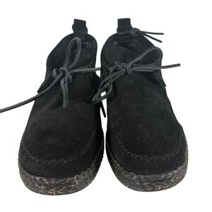 UGG Womens Black Suede Moccasin Chukka Boots Braided Trim 1094814 Size 9.5